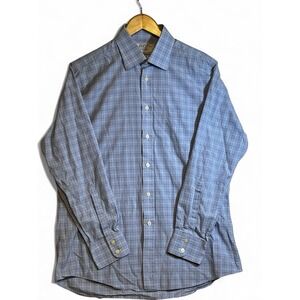 Charles Tyrwhitt Dress Shirt Sz 16x33 Slim Fit Blue Striped Button Down